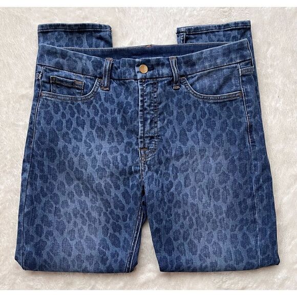 Jen7 7 for All Mankind Ankle Skinny Jeans in NightFall Leopard, Size 10 - Picture 2 of 14